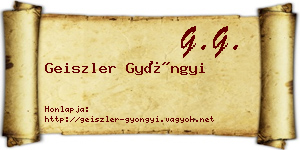 Geiszler Gyöngyi névjegykártya
